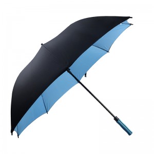 Kaksikerroksiset tuulenpitävät tasaiset sateenominaisuuksilla varustetut logotulostuvat golfvarjo