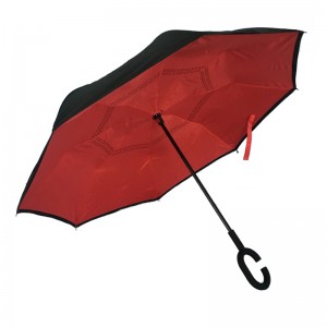 Käänteinen ylösalaisin oleva tiukka sateenvarjo Manuaalinen avoin toiminto Cutom-tulostaminen logo Handsfree-sateenvarjo