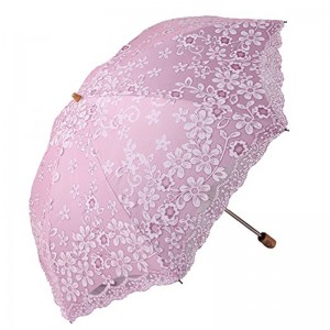 21 tuuman markkinointimyynti mukautetun tulostamisen mukautettu kangas 3-kertainen puinen kahva sateenvarjo