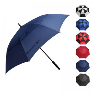 30 tuuman kaksikerroksinen myynninedistämistarkoituksessa lahjoja liiketoiminnan golf sateenvarjo tuulenpitävä