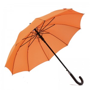 23 tuuman markkinointimyynti mukautettu yksivärinen suora sateenvarjo muovisella kaarevalla kahvalla