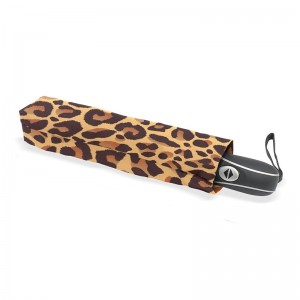 Leoparditulostus 2-osaiset lasikuiturahat tuulenpitävä automaattinen avaaminen ja sulkeminen 3 taitettava sateenvarjo